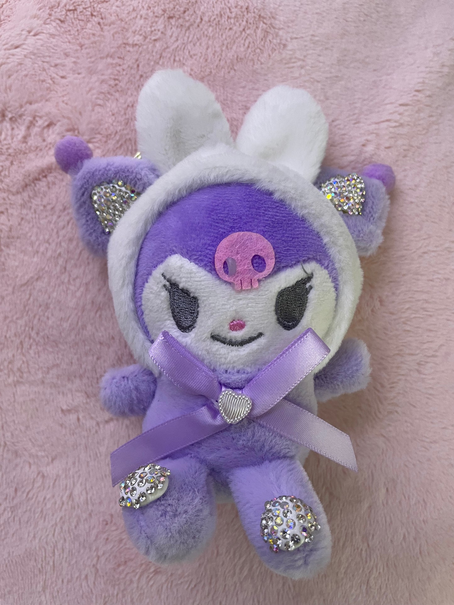 Kuromi plush gem keychain