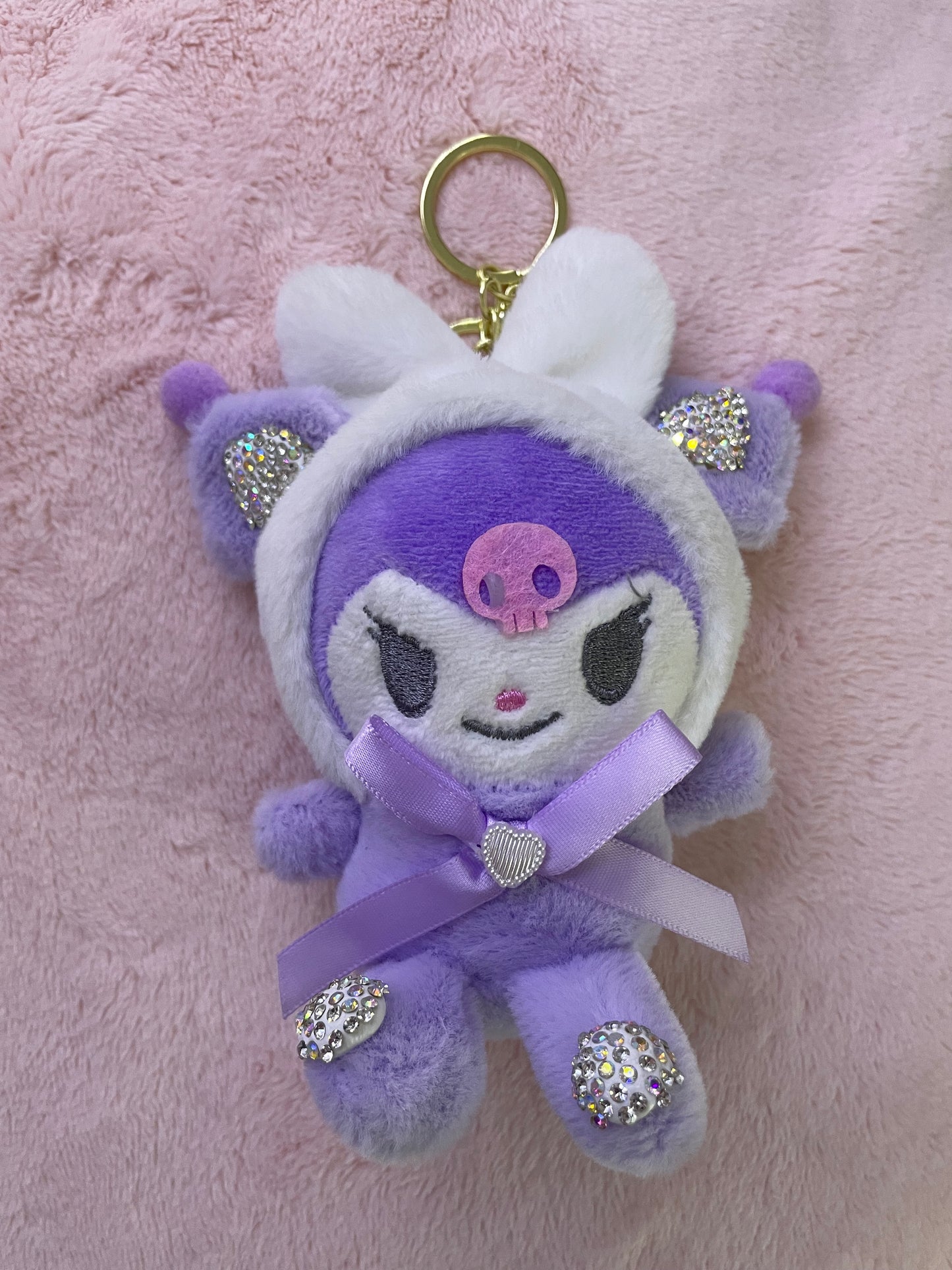 Kuromi plush gem keychain