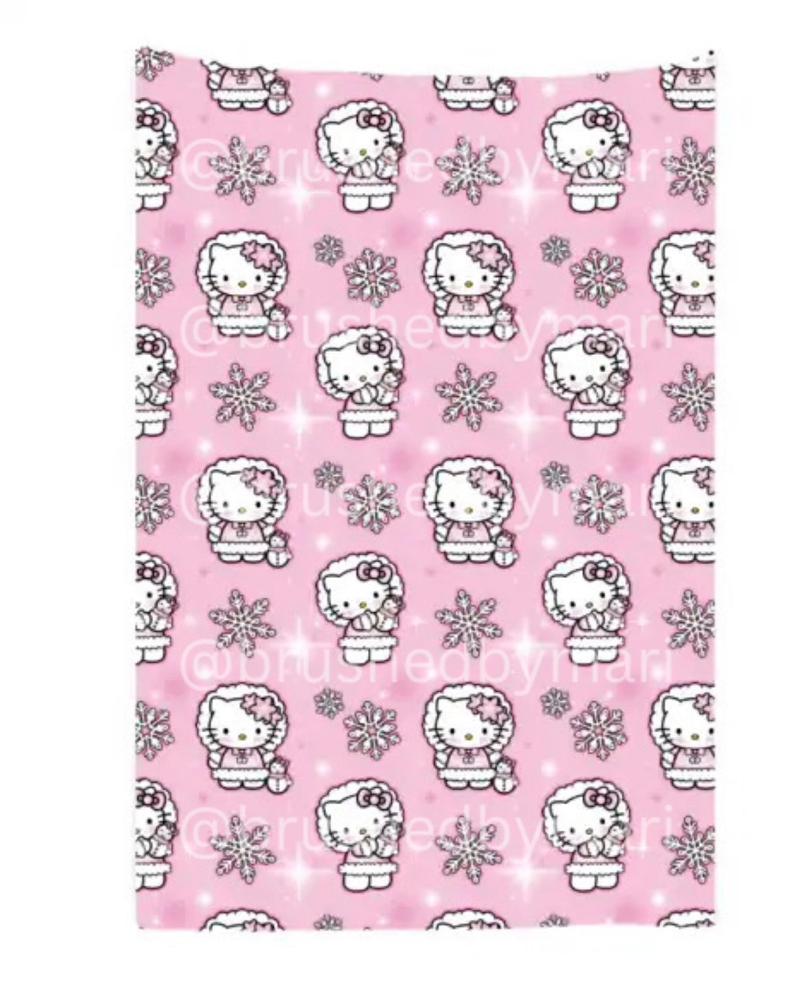 Hello Kitty Pink Snow Winter Blanket Queen Size