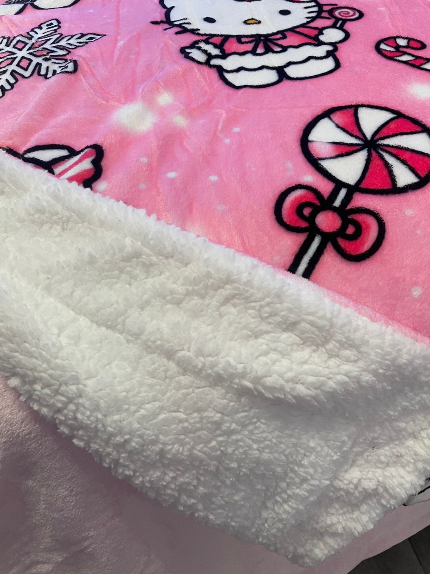 Hello Kitty Candy Cane Blanket