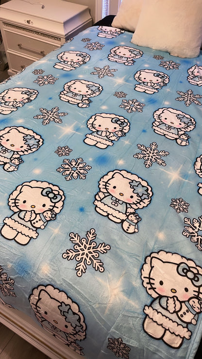 Hello Kitty Snow Winter Blanket