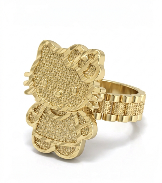 Hello K ♡ Ring Textured Band