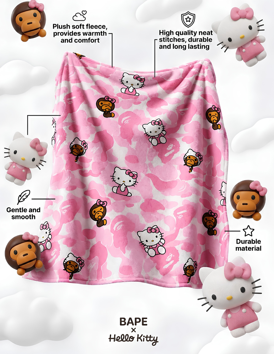 Bamo Kitty Plush Blanket